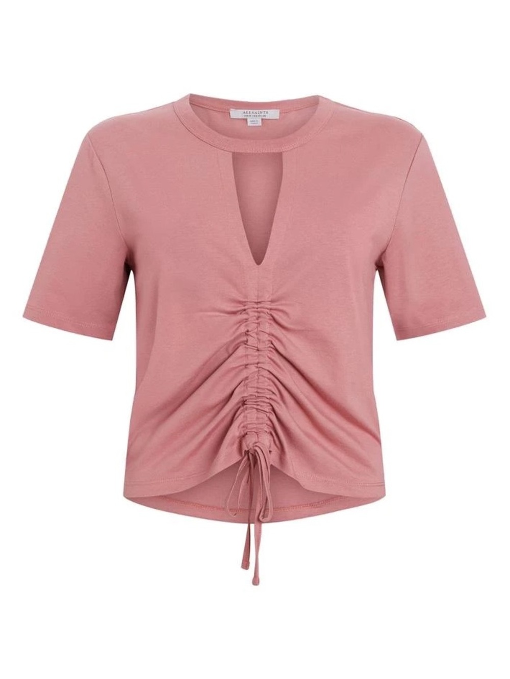 ALL SAINTS Short Sleeve Drawstring Tee Size 4 Cutout